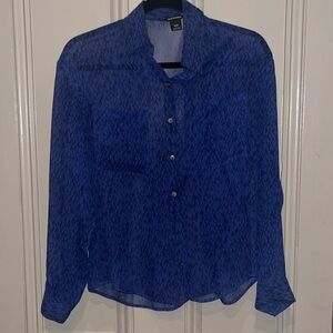 CLUB MONACO Sheer Printed Blouse